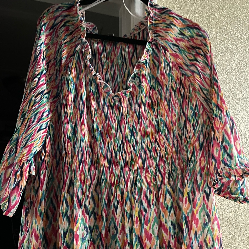 Ninety clothing Co. 3X multi colored blouse
